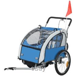 Bike Trailer 2 Seater Bicycle Baby Child Carrier Canopy Storage Steel Frame