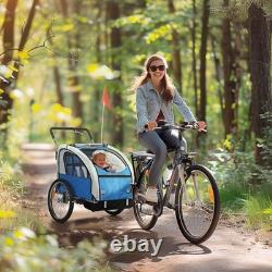 Bike Trailer 2 Seater Bicycle Baby Child Carrier Canopy Storage Steel Frame