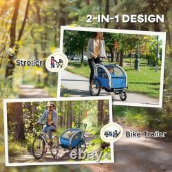 Bike Trailer 2 Seater Bicycle Baby Child Carrier Canopy Storage Steel Frame