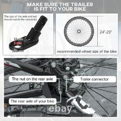 Bike Trailer 2 Seater Bicycle Baby Child Carrier Canopy Storage Steel Frame