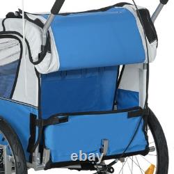 Bike Trailer 2 Seater Bicycle Baby Child Carrier Canopy Storage Steel Frame