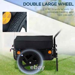 Bike Trailer Bicycle Cargo Carrier Garden Trolley Wheels Utility Luggage Cart