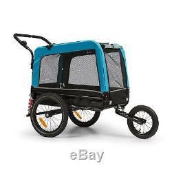 Bike Trailer Cargo 2-in-1 Transport bycicle cart foldable luggage carrier Blue