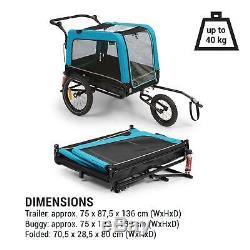 Bike Trailer Cargo 2-in-1 Transport bycicle cart foldable luggage carrier Blue