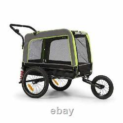 Bike Trailer Cargo 2-in-1 Transport bycicle cart foldable luggage carrier Green