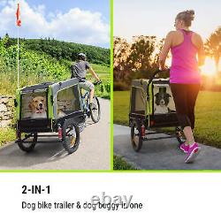 Bike Trailer Cargo 2-in-1 Transport bycicle cart foldable luggage carrier Green