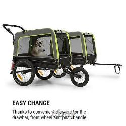 Bike Trailer Cargo 2-in-1 Transport bycicle cart foldable luggage carrier Green