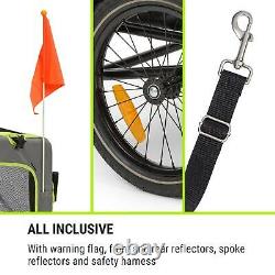 Bike Trailer Cargo 2-in-1 Transport bycicle cart foldable luggage carrier Green