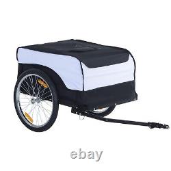 Bike Trailer Cargo Steel Frame Extra Bicycle Storage Carrier with Removable Cover