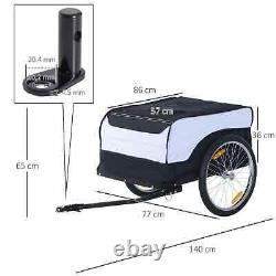 Bike Trailer Cargo Steel Frame Extra Bicycle Storage Carrier with Removable Cover