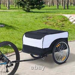 Bike Trailer Cargo Steel Frame Extra Bicycle Storage Carrier with Removable Cover