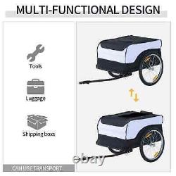 Bike Trailer Cargo Steel Frame Extra Bicycle Storage Carrier with Removable Cover