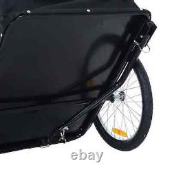Bike Trailer Cargo Steel Frame Extra Bicycle Storage Carrier with Removable Cover