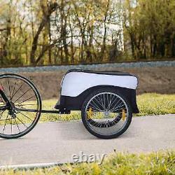 Bike Trailer Cargo Steel Frame Extra Bicycle Storage Carrier with Removable Cover