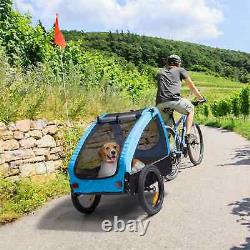 Bike Trailer Cargo Transport bycicle cart foldable luggage carrier Blue