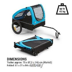 Bike Trailer Cargo Transport bycicle cart foldable luggage carrier Blue