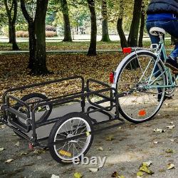 Bike Trailer Cargo in Steel Frame, Extra Bicycle Storage Carrier with Hitch