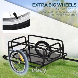 Bike Trailer Cargo in Steel Frame, Extra Bicycle Storage Carrier with Hitch