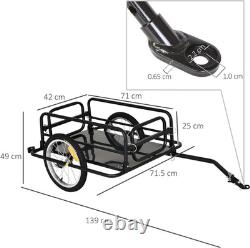 Bike Trailer Cargo in Steel Frame, Extra Bicycle Storage Carrier with Hitch