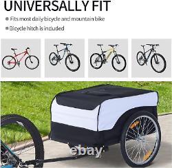 Bike Trailer Cargo in Steel Frame Extra Bicycle Storage Carrier with Removable