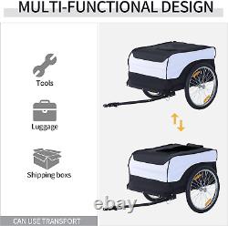 Bike Trailer Cargo in Steel Frame Extra Bicycle Storage Carrier with Removable