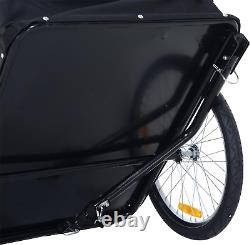 Bike Trailer Cargo in Steel Frame Extra Bicycle Storage Carrier with Removable