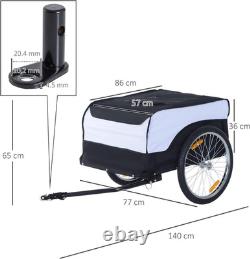 Bike Trailer Cargo in Steel Frame Extra Bicycle Storage Carrier with Removable C