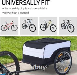 Bike Trailer Cargo in Steel Frame Extra Bicycle Storage Carrier with Removable C