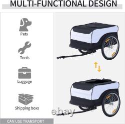 Bike Trailer Cargo in Steel Frame Extra Bicycle Storage Carrier with Removable C