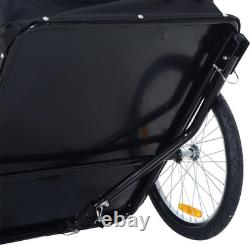 Bike Trailer Cargo in Steel Frame Extra Bicycle Storage Carrier with Removable C