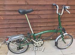 Brompton M3r Racing Green With Carrier 3 Speed Folding Bike Worldwide Postage