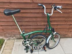 Brompton M3r Racing Green With Carrier 3 Speed Folding Bike Worldwide Postage