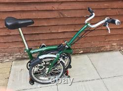 Brompton M3r Racing Green With Carrier 3 Speed Folding Bike Worldwide Postage