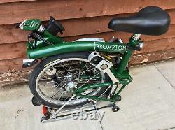 Brompton M3r Racing Green With Carrier 3 Speed Folding Bike Worldwide Postage