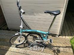 Brompton M6L Pale Green/White 2012 very light use rear carrier 6 gear block