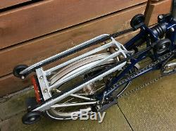 Brompton P-type P6r Blue Dynamo Carrier 6 Speed Folding Bike Worldwide Postage