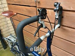 Brompton P-type P6r Blue Dynamo Carrier 6 Speed Folding Bike Worldwide Postage