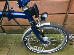 Brompton P-type P6r Blue Dynamo Carrier 6 Speed Folding Bike Worldwide Postage