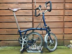 Brompton P-type P6r Blue Dynamo Carrier 6 Speed Folding Bike Worldwide Postage