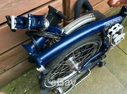 Brompton P-type P6r Blue Dynamo Carrier 6 Speed Folding Bike Worldwide Postage