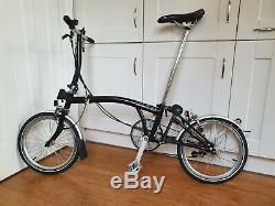 Brompton S6L Black, Six gears, mudguards, carrier block and extended seatpost
