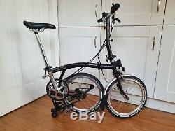 Brompton S6L Black, Six gears, mudguards, carrier block and extended seatpost
