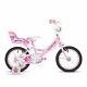 Bumper Sparkle Girls Bicycle 18 Wheel Pink/White Children's Bike Doll Carrier