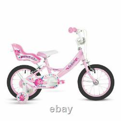Bumper Sparkle Girls Bicycle 18 Wheel Pink/White Children's Bike Doll Carrier