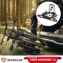 Car Electric Rear Bike Rack 3 Bicycle E Bike Carrier Tow Bar Foldable Lockable