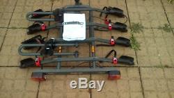 Car Tow Bar Mounted 4 Bike Rack Cycle Carrier with Lights & 7 Pin Adaptor