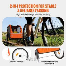 Child Bike Trailer Foldable 2 Seater Stroller Double Kids Carrier 100 lbs