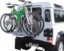 Cycle Carrier Bike Rack 4x4 Landrover Defender Discovery Spare wheel mounted