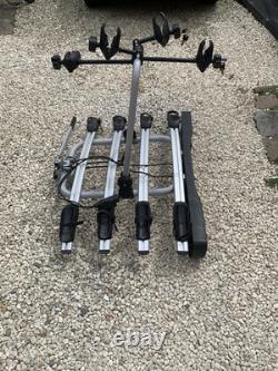 Cycle rack for 4 bikes, fits tow bar and provides electric hook up