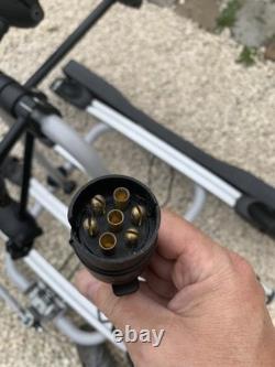 Cycle rack for 4 bikes, fits tow bar and provides electric hook up